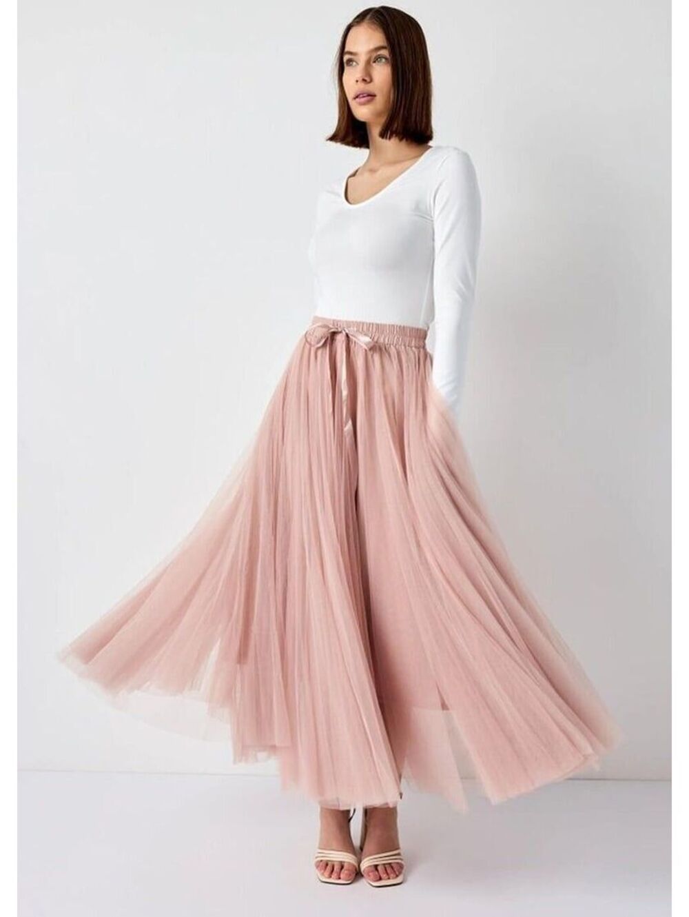Choklate Paris  Tulle Maxi Skirt Ren Faire Goth Coquette Pink Rose Medium EUC